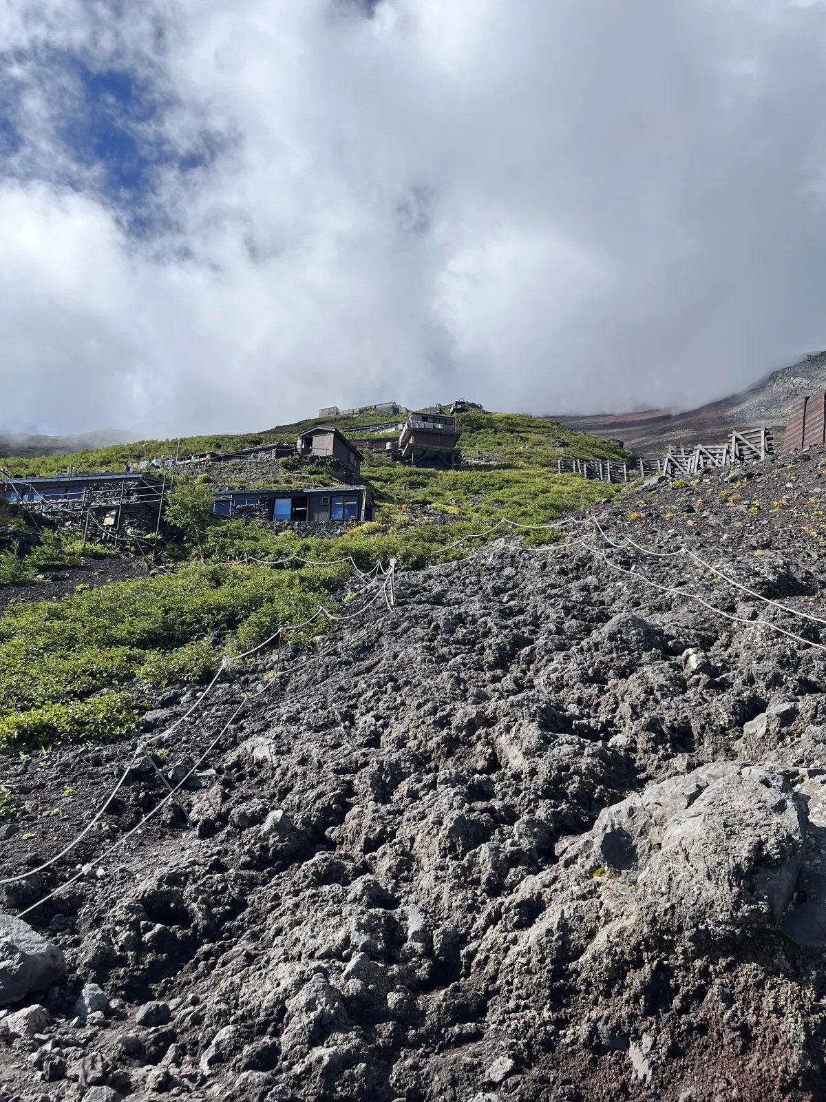 The Yoshida Trail above the 6th Station—volcanic rock and the open sky above tree line